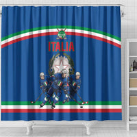Italy Hockey Shower Curtain Italia Hockey Pride Vintage Blue