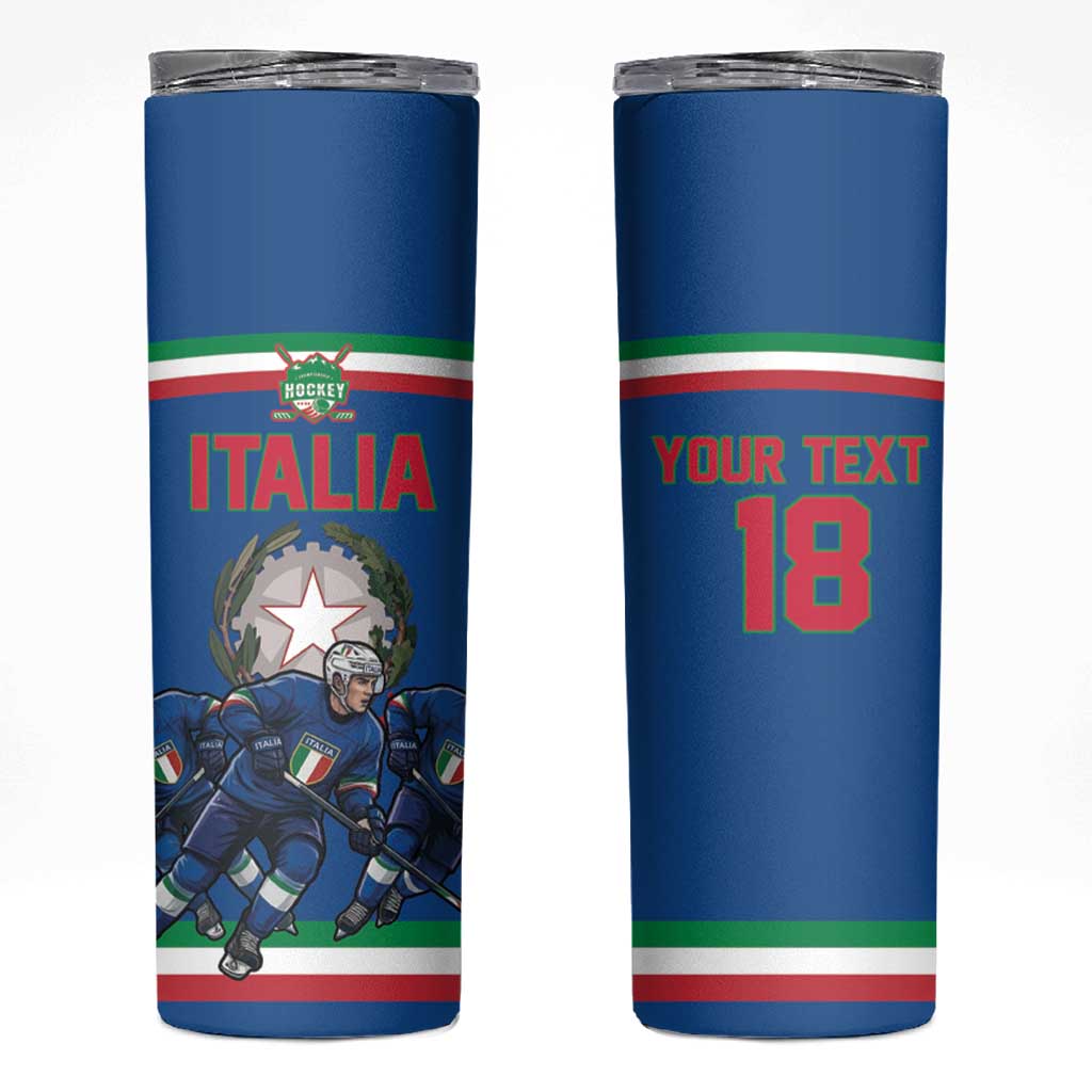 Italy Hockey Custom Skinny Tumbler Italia Hockey Pride Vintage Blue