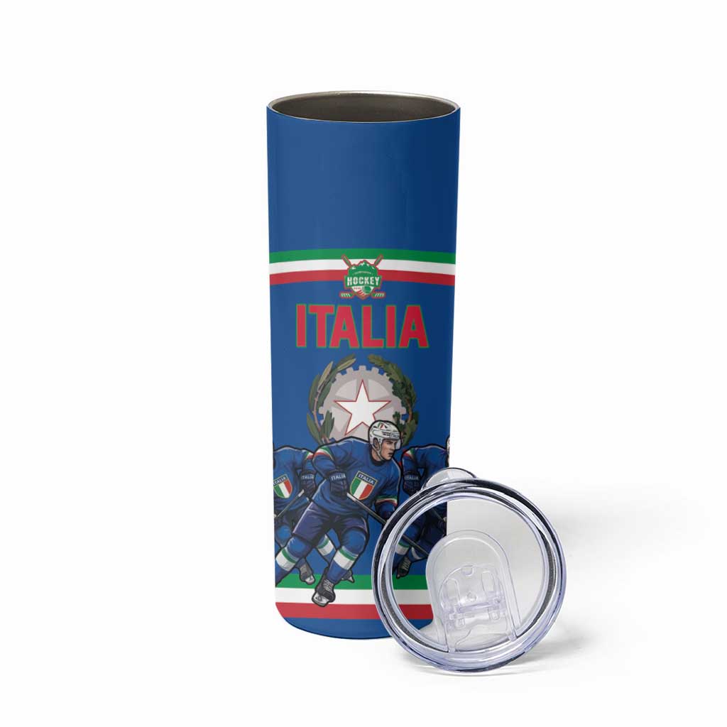 Italy Hockey Custom Skinny Tumbler Italia Hockey Pride Vintage Blue
