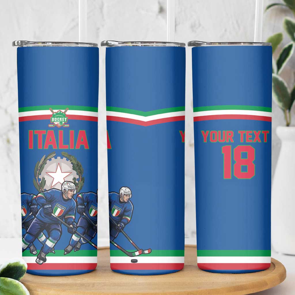 Italy Hockey Custom Skinny Tumbler Italia Hockey Pride Vintage Blue