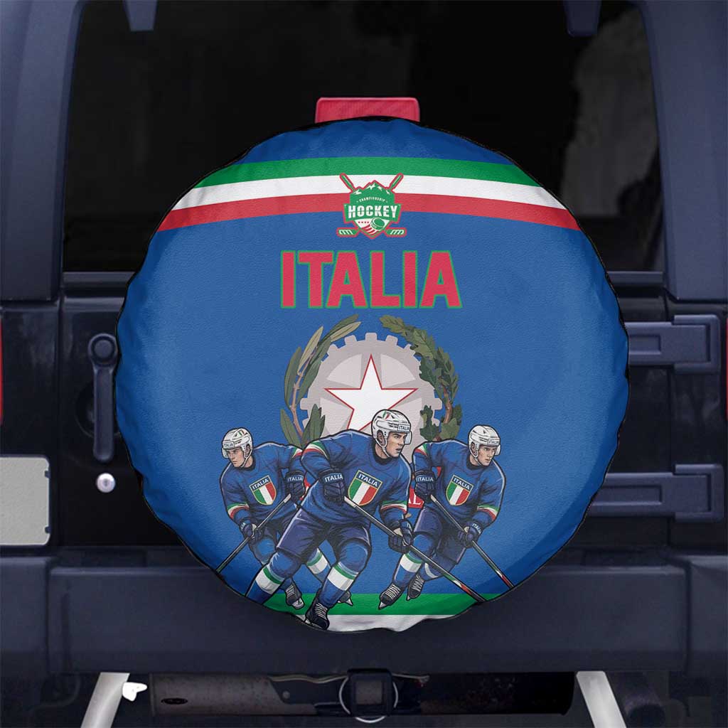 Italy Hockey Spare Tire Cover Italia Hockey Pride Vintage Blue