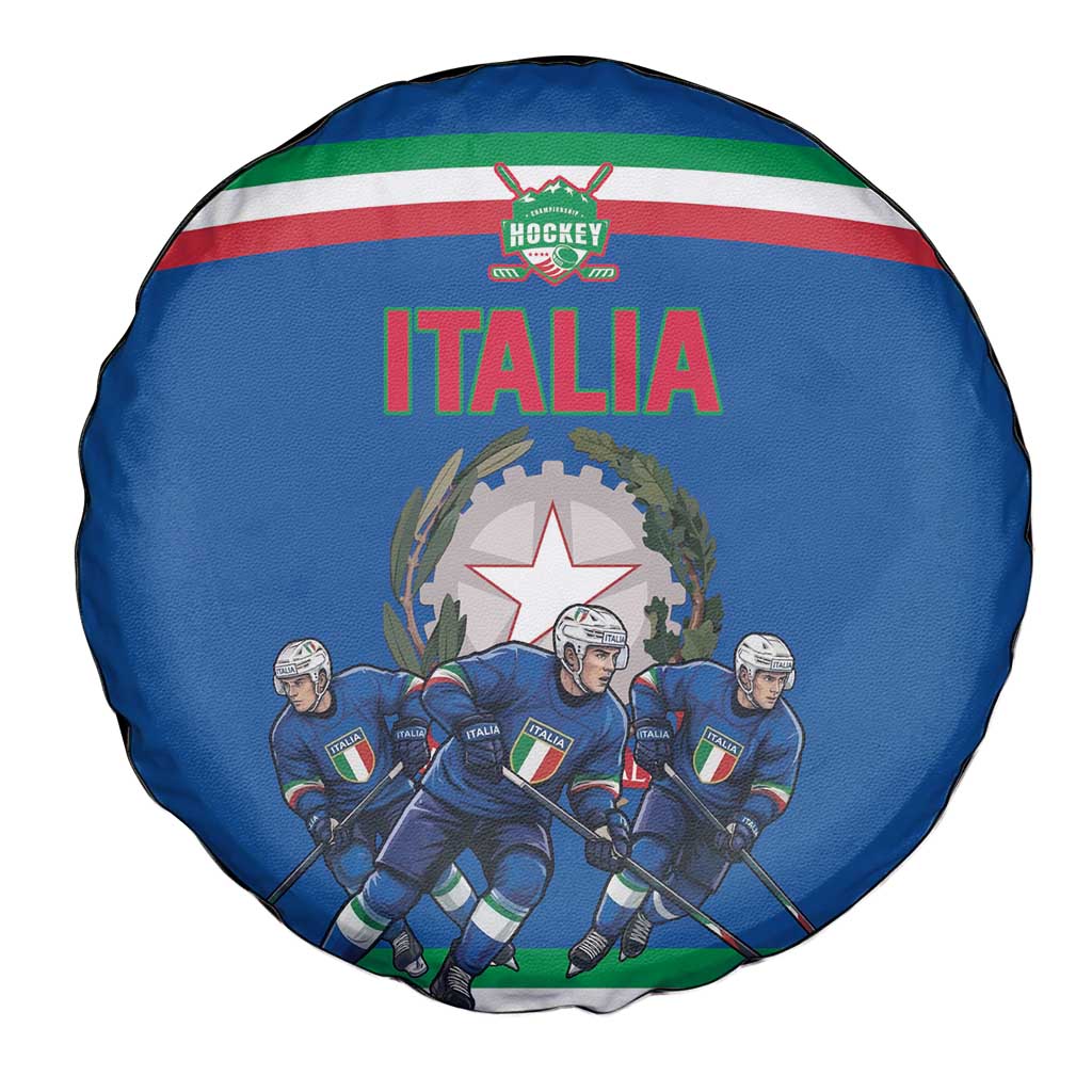Italy Hockey Spare Tire Cover Italia Hockey Pride Vintage Blue