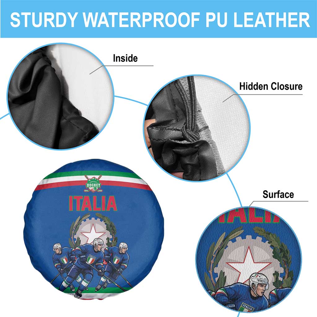 Italy Hockey Spare Tire Cover Italia Hockey Pride Vintage Blue