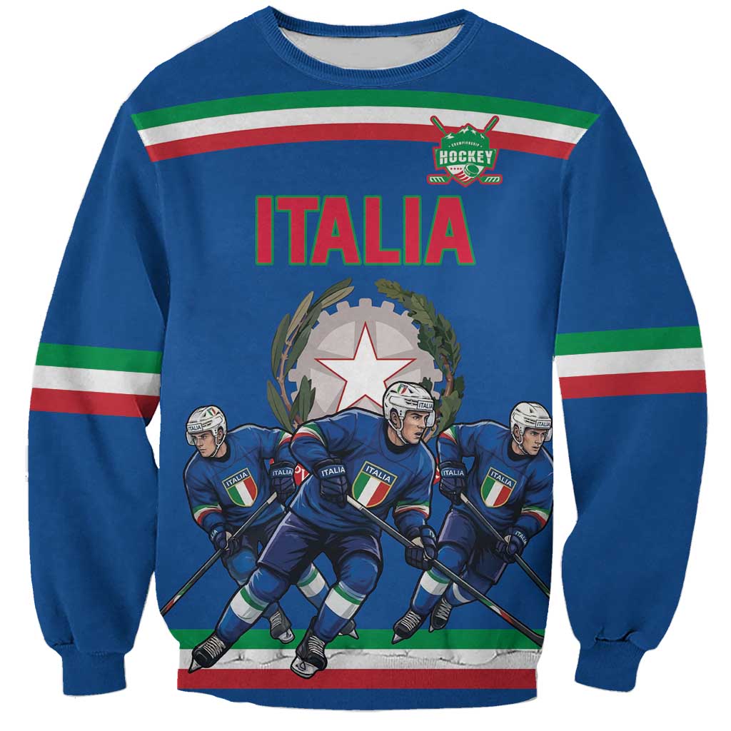 Italy Hockey Custom Sweatshirt Italia Hockey Pride Vintage Blue