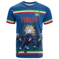 Italy Hockey Custom T Shirt Italia Hockey Pride Vintage Blue