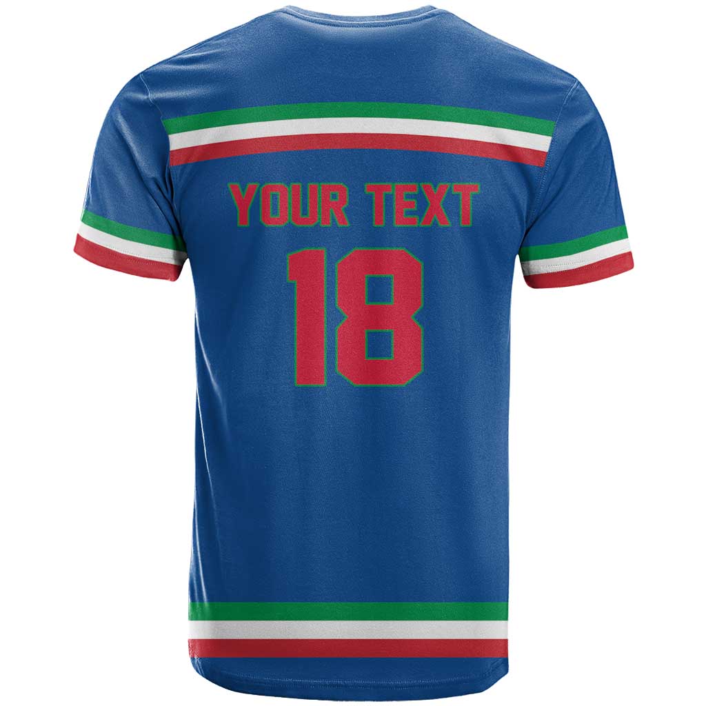 Italy Hockey Custom T Shirt Italia Hockey Pride Vintage Blue