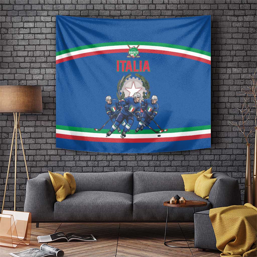 Italy Hockey Tapestry Italia Hockey Pride Vintage Blue