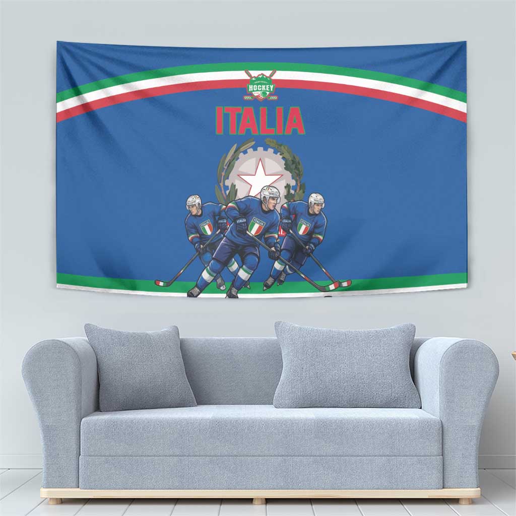 Italy Hockey Tapestry Italia Hockey Pride Vintage Blue