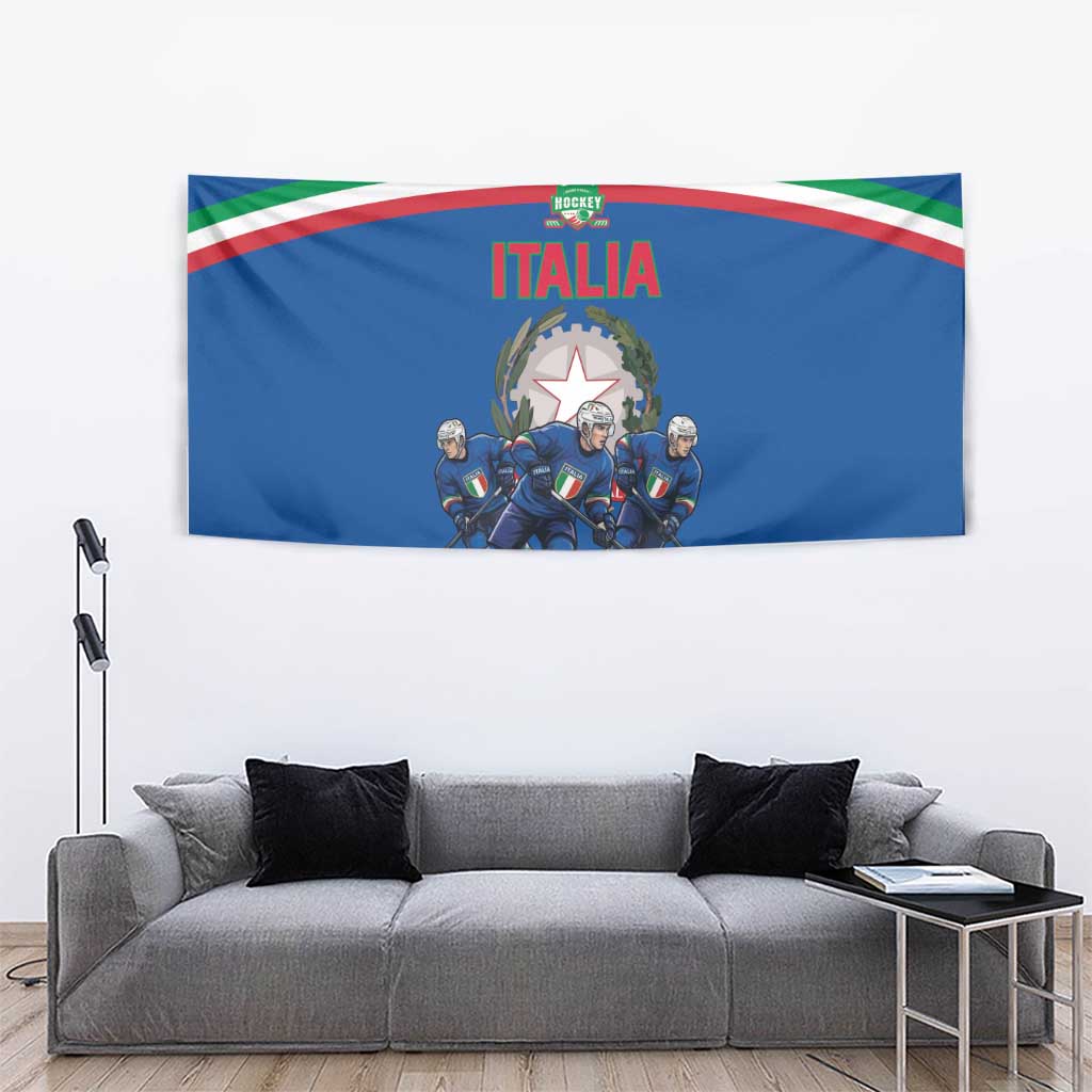 Italy Hockey Tapestry Italia Hockey Pride Vintage Blue
