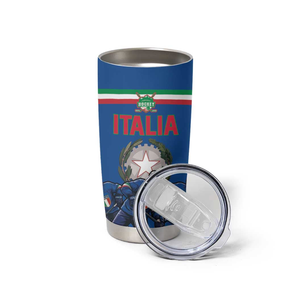 Italy Hockey Custom Tumbler Cup Italia Hockey Pride Vintage Blue
