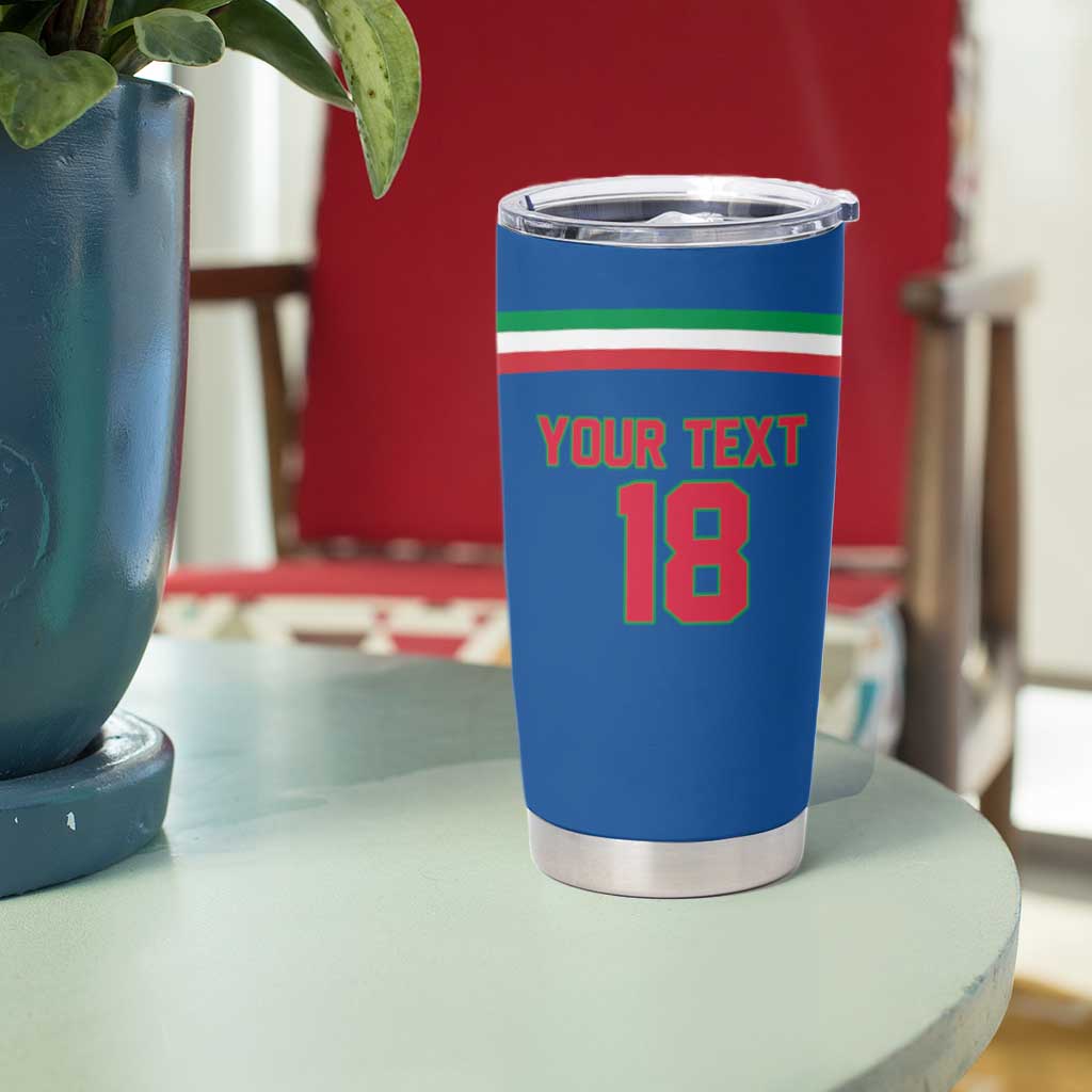 Italy Hockey Custom Tumbler Cup Italia Hockey Pride Vintage Blue