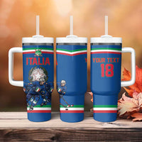 Italy Hockey Custom Tumbler With Handle Italia Hockey Pride Vintage Blue
