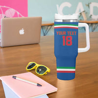 Italy Hockey Custom Tumbler With Handle Italia Hockey Pride Vintage Blue