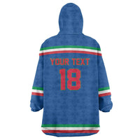 Italy Hockey Custom Wearable Blanket Hoodie Italia Hockey Pride Vintage Blue