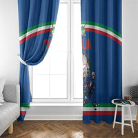 Italy Hockey Window Curtain Italia Hockey Pride Vintage Blue
