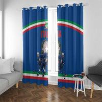 Italy Hockey Window Curtain Italia Hockey Pride Vintage Blue