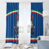 Italy Hockey Window Curtain Italia Hockey Pride Vintage Blue