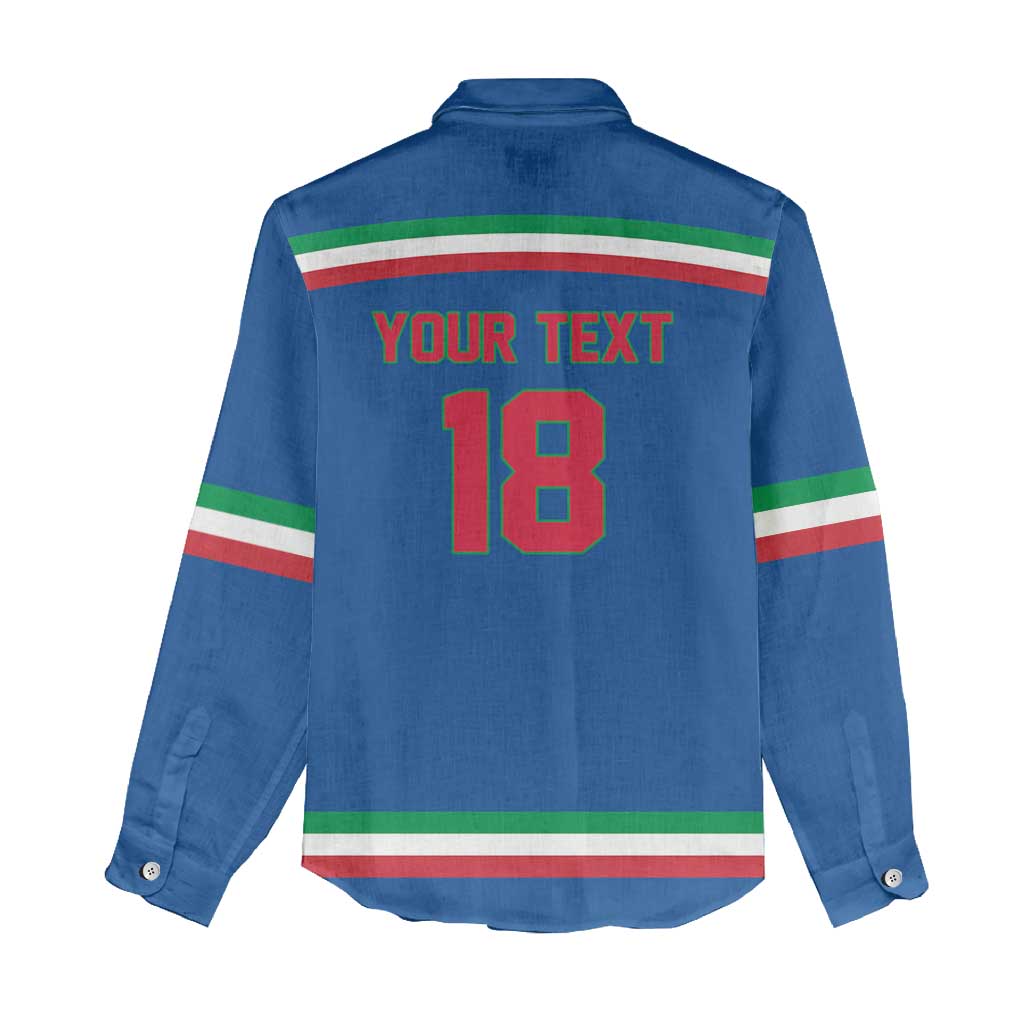 Italy Hockey Custom Women Casual Shirt Italia Hockey Pride Vintage Blue