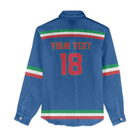 Italy Hockey Custom Women Casual Shirt Italia Hockey Pride Vintage Blue