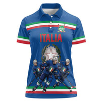 Italy Hockey Custom Women Polo Shirt Italia Hockey Pride Vintage Blue