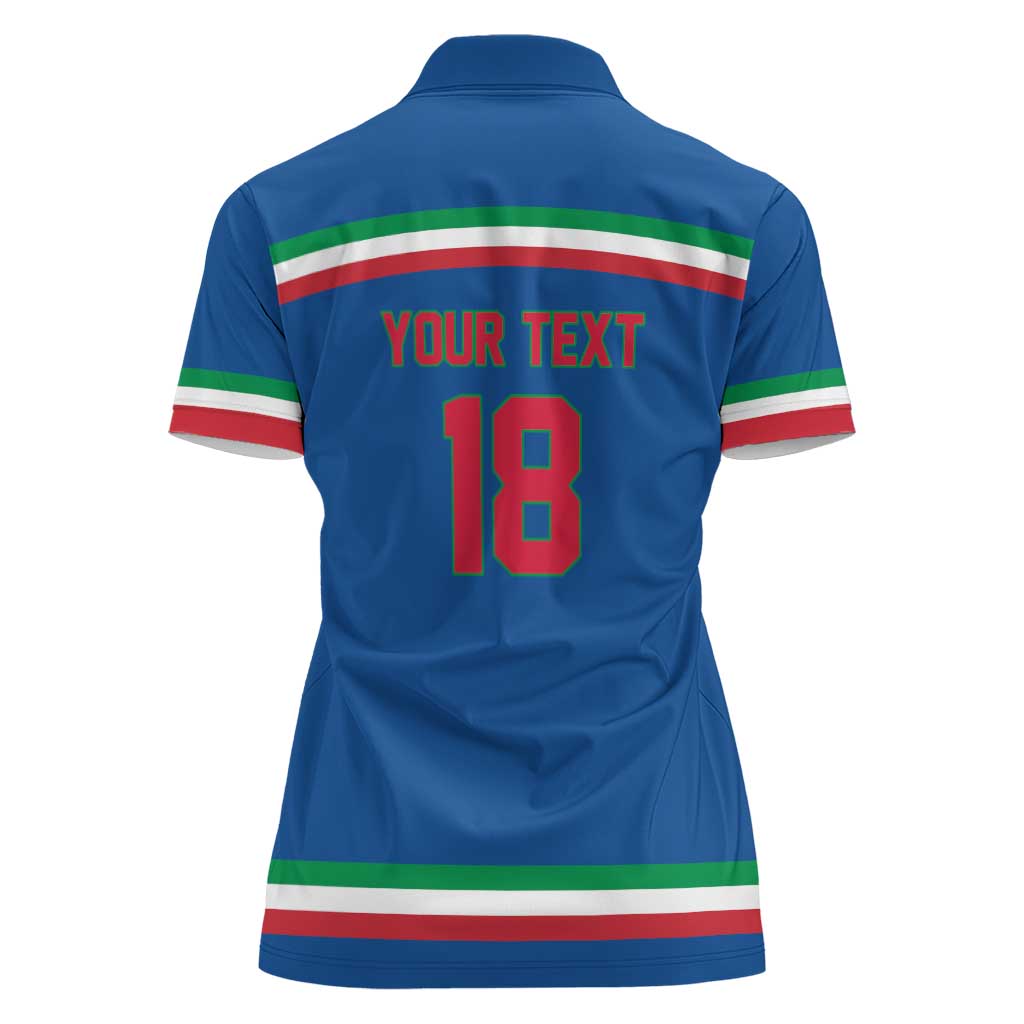 Italy Hockey Custom Women Polo Shirt Italia Hockey Pride Vintage Blue