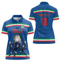 Italy Hockey Custom Women Polo Shirt Italia Hockey Pride Vintage Blue