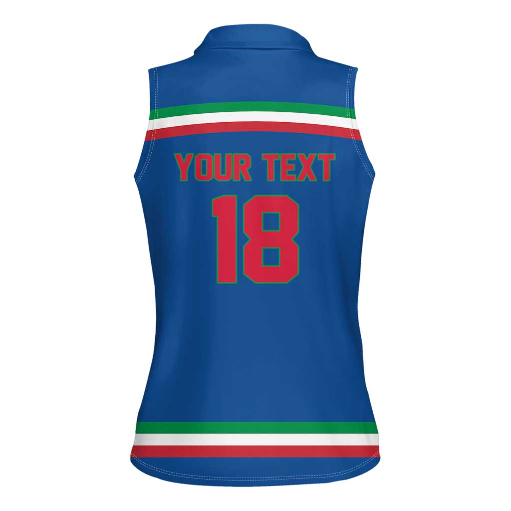 Italy Hockey Custom Women Sleeveless Polo Shirt Italia Hockey Pride Vintage Blue