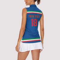 Italy Hockey Custom Women Sleeveless Polo Shirt Italia Hockey Pride Vintage Blue