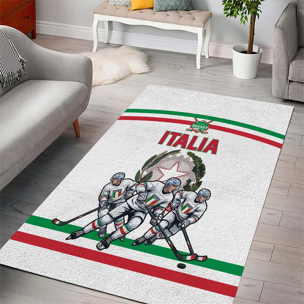 Italy Hockey Area Rug Italia Hockey Pride Vintage White