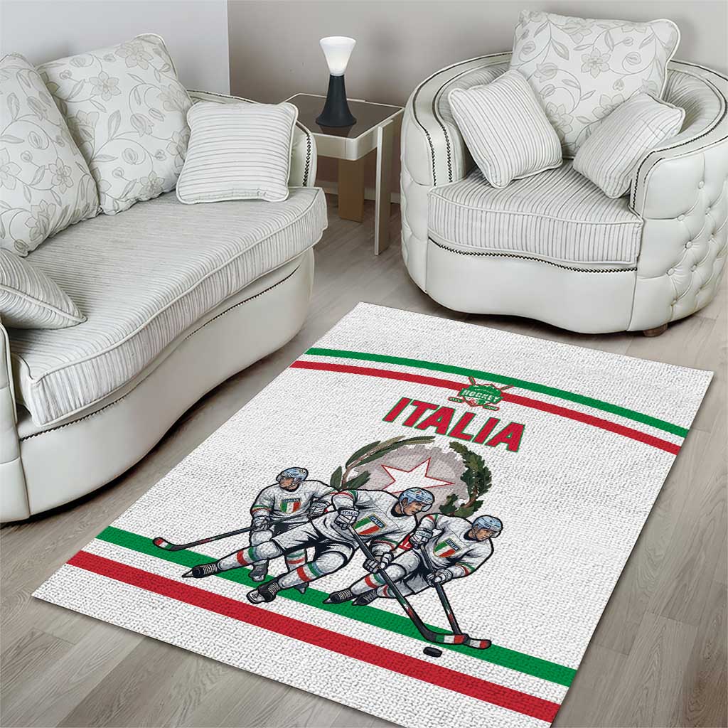 Italy Hockey Area Rug Italia Hockey Pride Vintage White