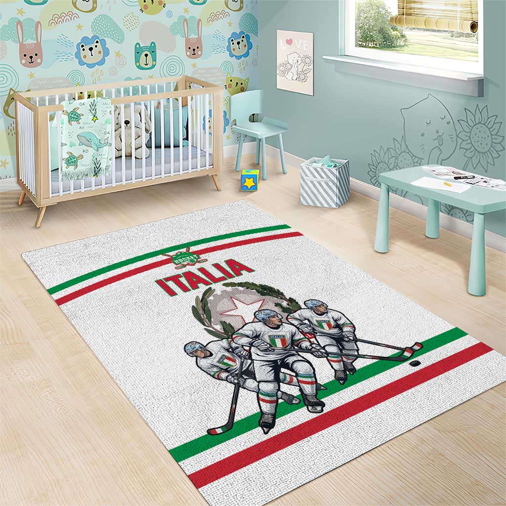 Italy Hockey Area Rug Italia Hockey Pride Vintage White