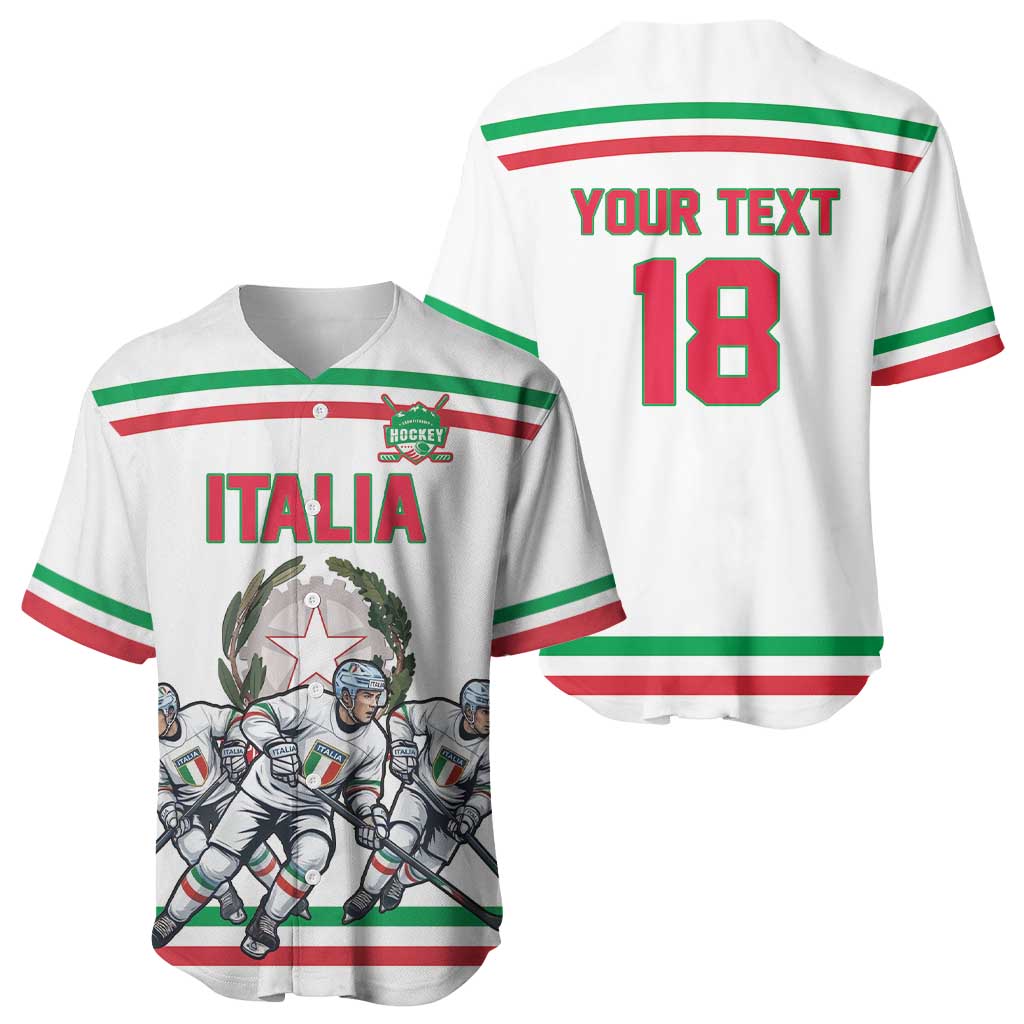 Italy Hockey Custom Baseball Jersey Italia Hockey Pride Vintage White