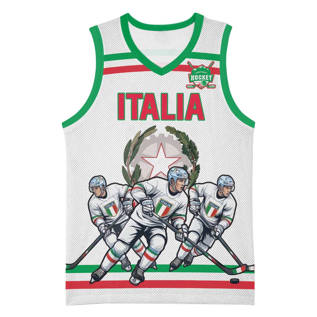 Italy Hockey Custom Basketball Jersey Italia Hockey Pride Vintage White