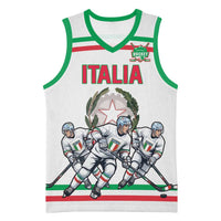 Italy Hockey Custom Basketball Jersey Italia Hockey Pride Vintage White