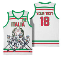 Italy Hockey Custom Basketball Jersey Italia Hockey Pride Vintage White