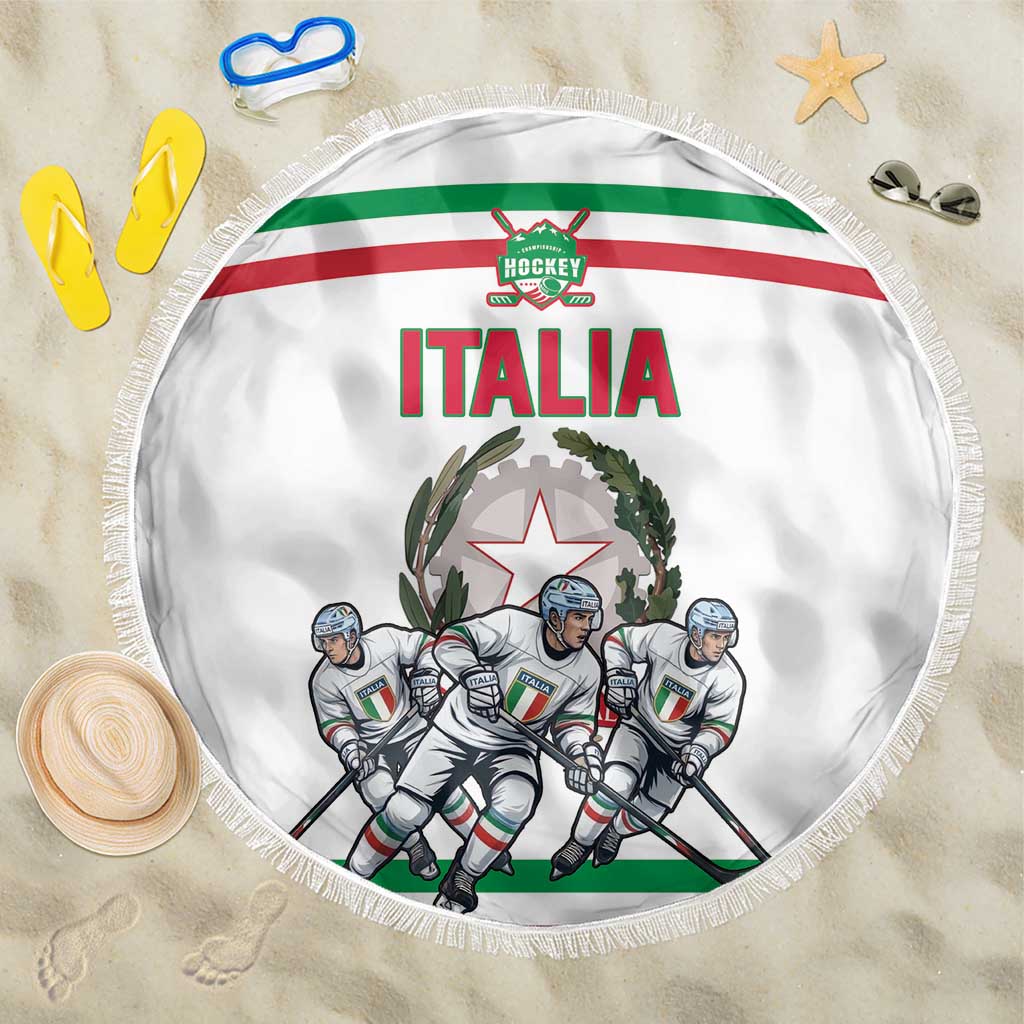 Italy Hockey Beach Blanket Italia Hockey Pride Vintage White