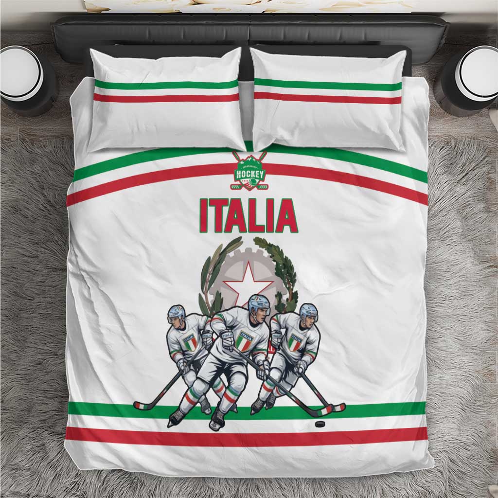 Italy Hockey Bedding Set Italia Hockey Pride Vintage White