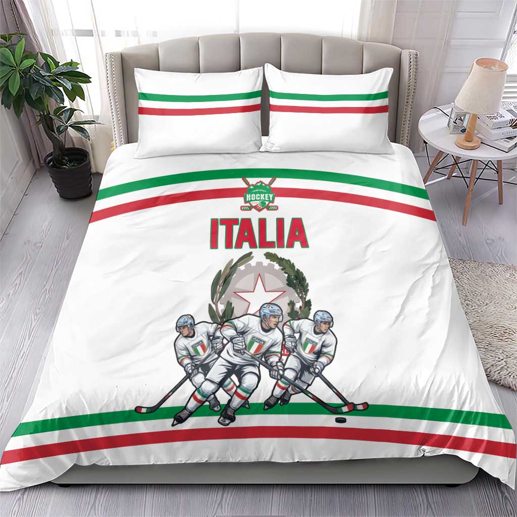Italy Hockey Bedding Set Italia Hockey Pride Vintage White