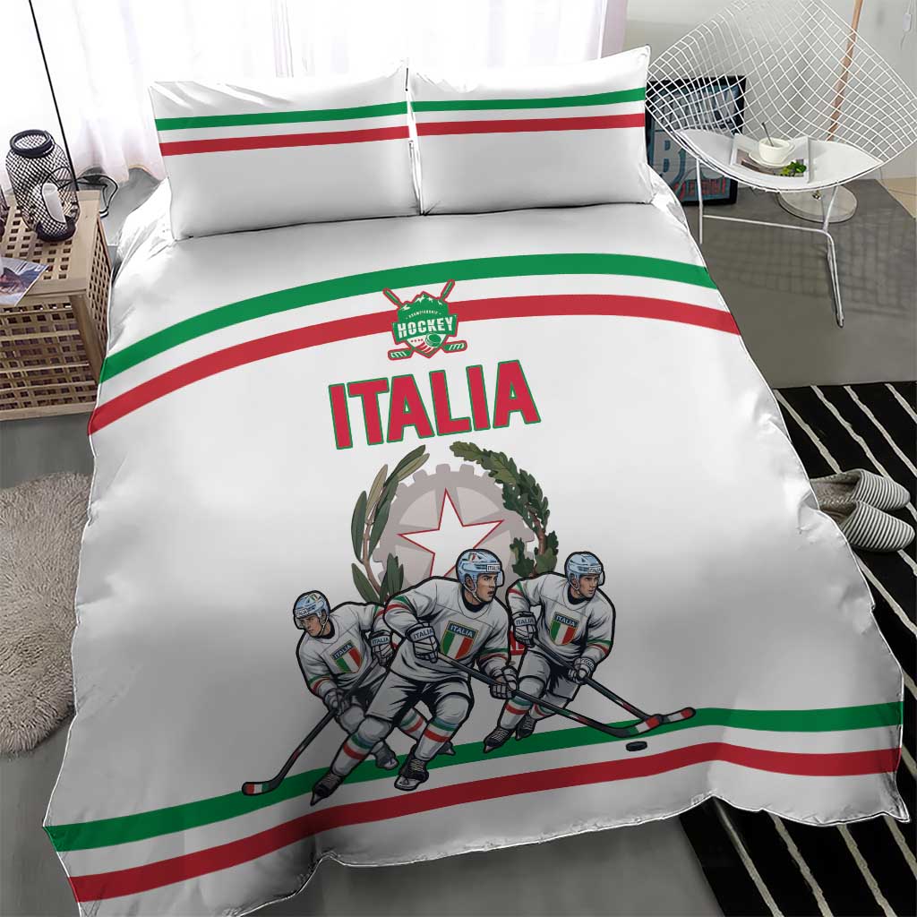 Italy Hockey Bedding Set Italia Hockey Pride Vintage White