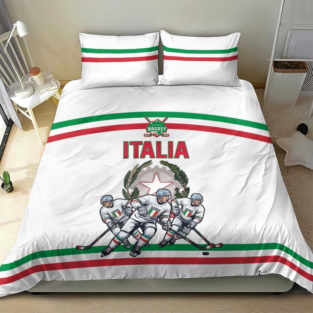 Italy Hockey Bedding Set Italia Hockey Pride Vintage White