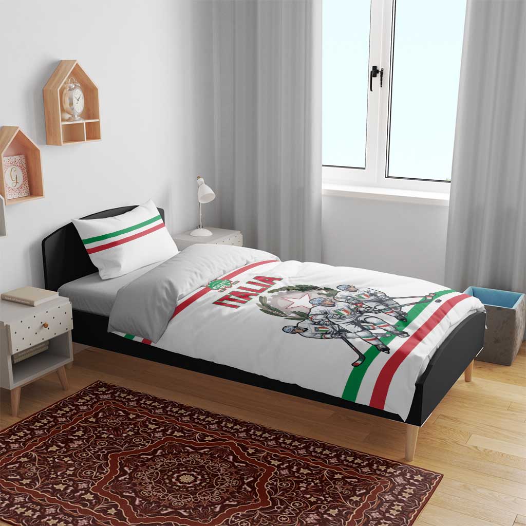 Italy Hockey Bedding Set Italia Hockey Pride Vintage White