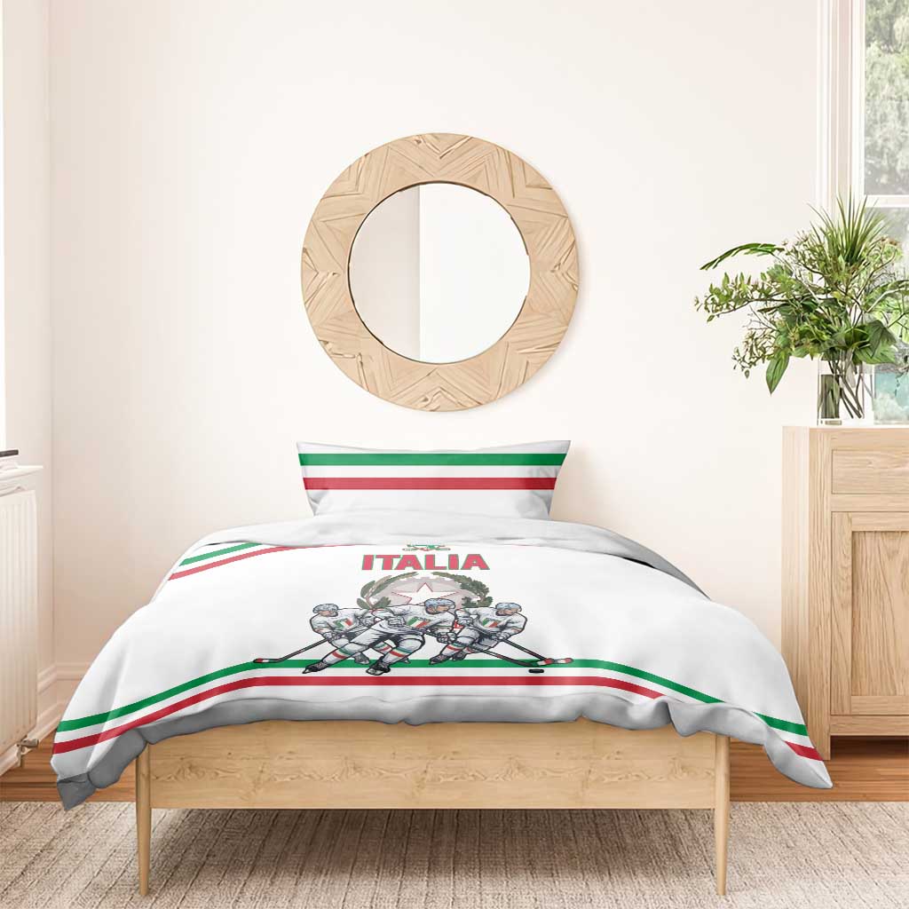 Italy Hockey Bedding Set Italia Hockey Pride Vintage White