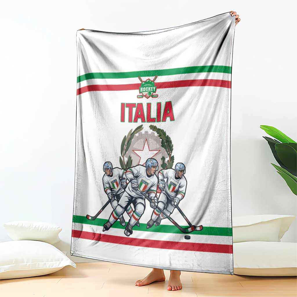 Italy Hockey Blanket Italia Hockey Pride Vintage White