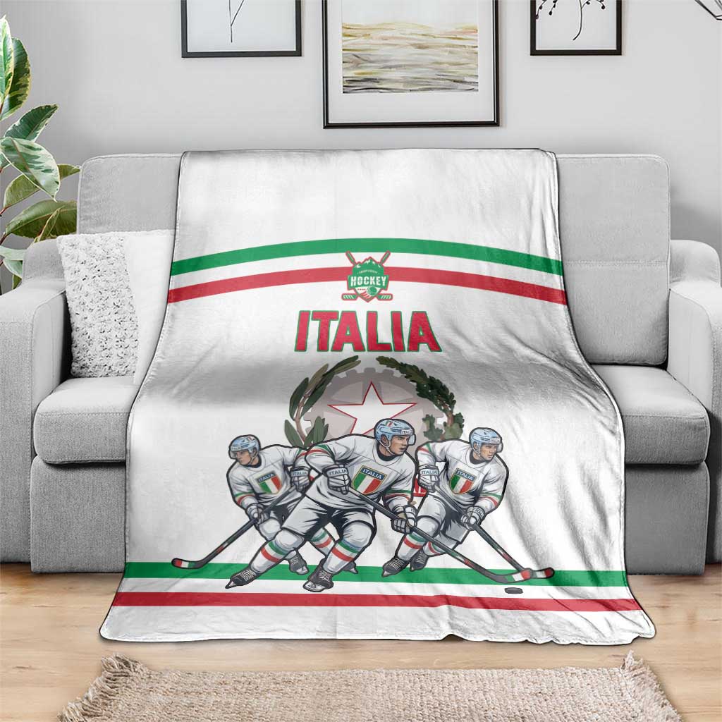 Italy Hockey Blanket Italia Hockey Pride Vintage White