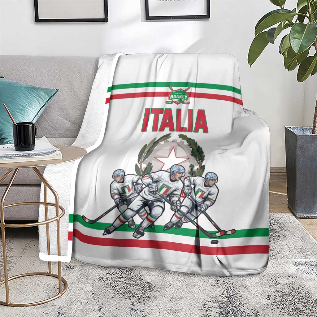 Italy Hockey Blanket Italia Hockey Pride Vintage White