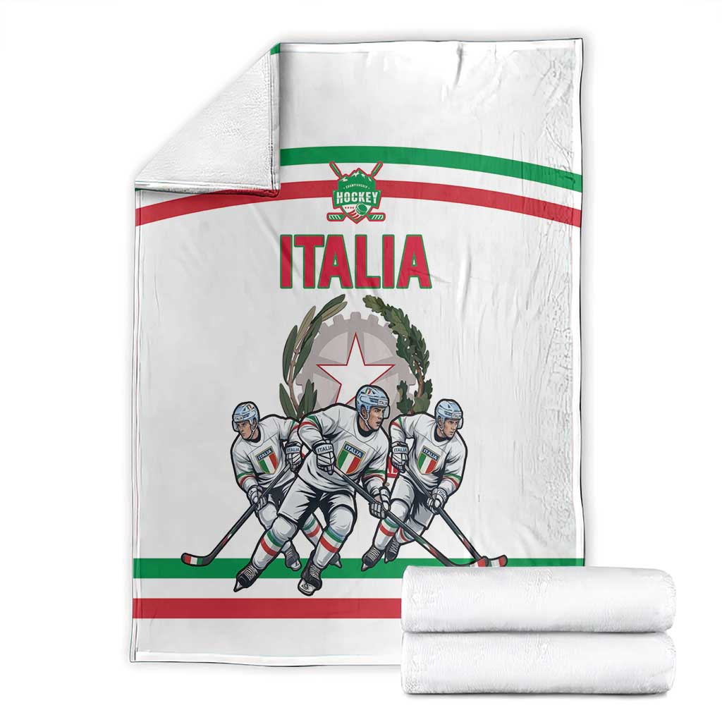 Italy Hockey Blanket Italia Hockey Pride Vintage White