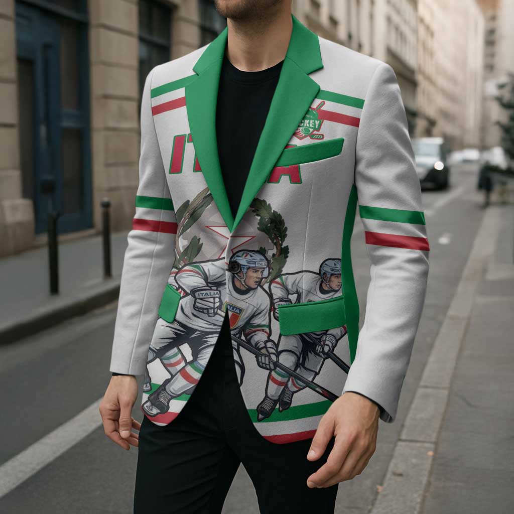 Italy Hockey Custom Blazer Italia Hockey Pride Vintage White