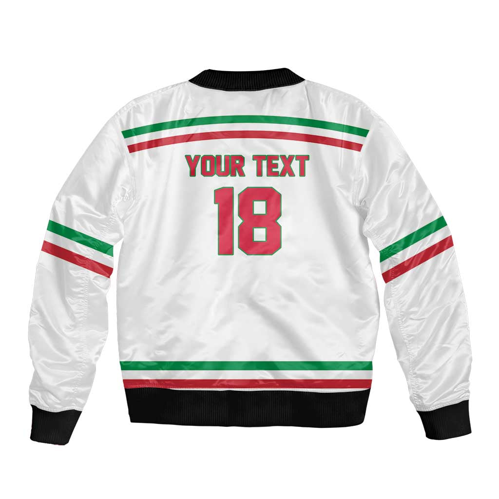 Italy Hockey Custom Bomber Jacket Italia Hockey Pride Vintage White