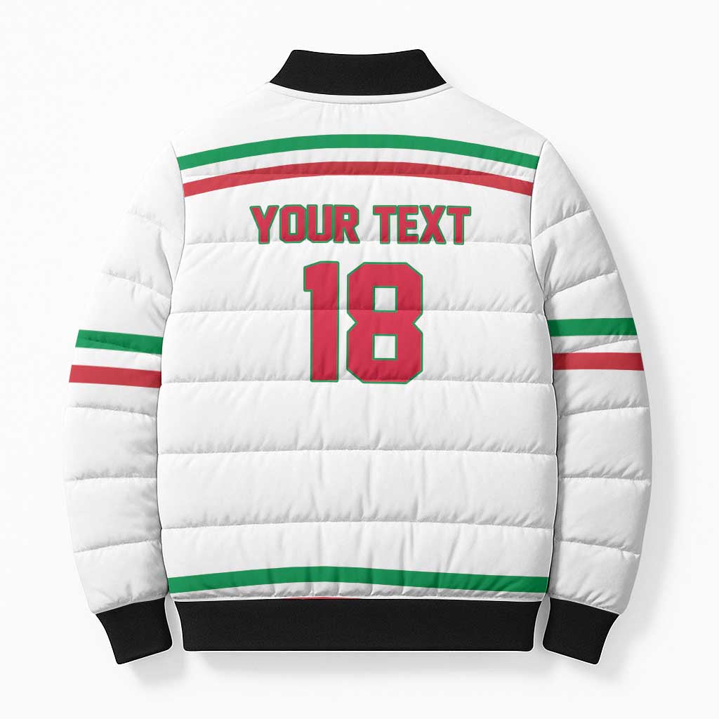 Italy Hockey Custom Bomber Puffer Jacket Italia Hockey Pride Vintage White