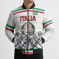 Italy Hockey Custom Bomber Puffer Jacket Italia Hockey Pride Vintage White